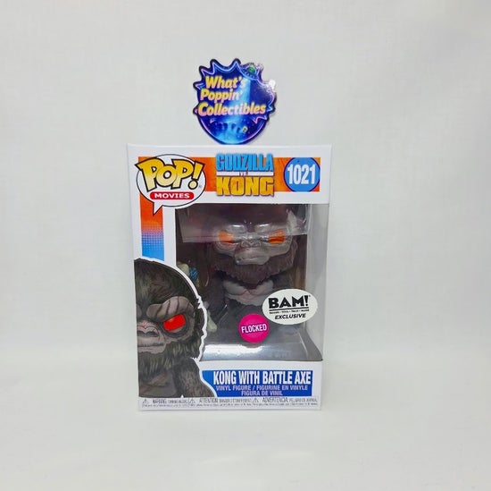 Kong With Battle Axe #1021 Flocked Exclusive Funko Pop! With Protector Godzilla VS Kong