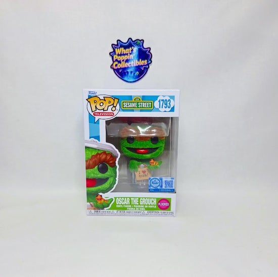 Oscar The Grouch #1793 Flocked Exclusive Funko Pop! With Protector Sesame Street