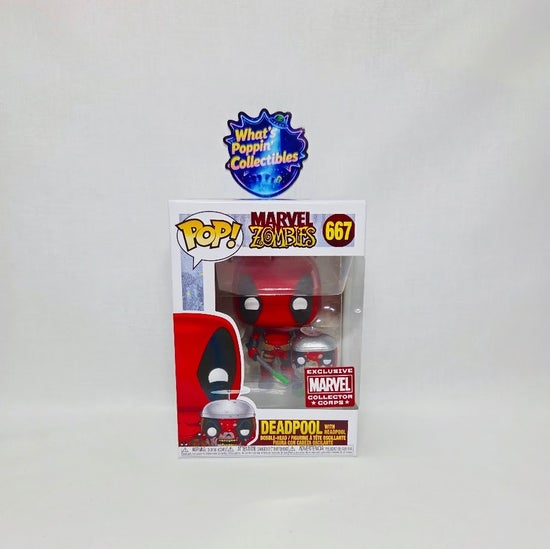 Deadpool With Headpool #667 Exclusive Funko Pop! With Protector Marvel Zombies