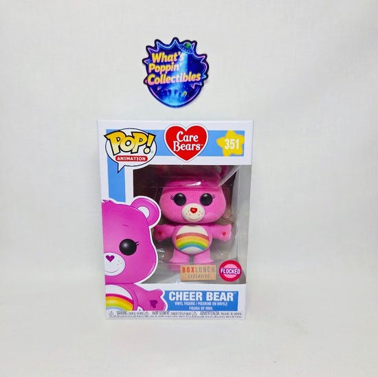 Cheer Bear #351 Flocked Exclusive Funko Pop! With Protector Care Bears